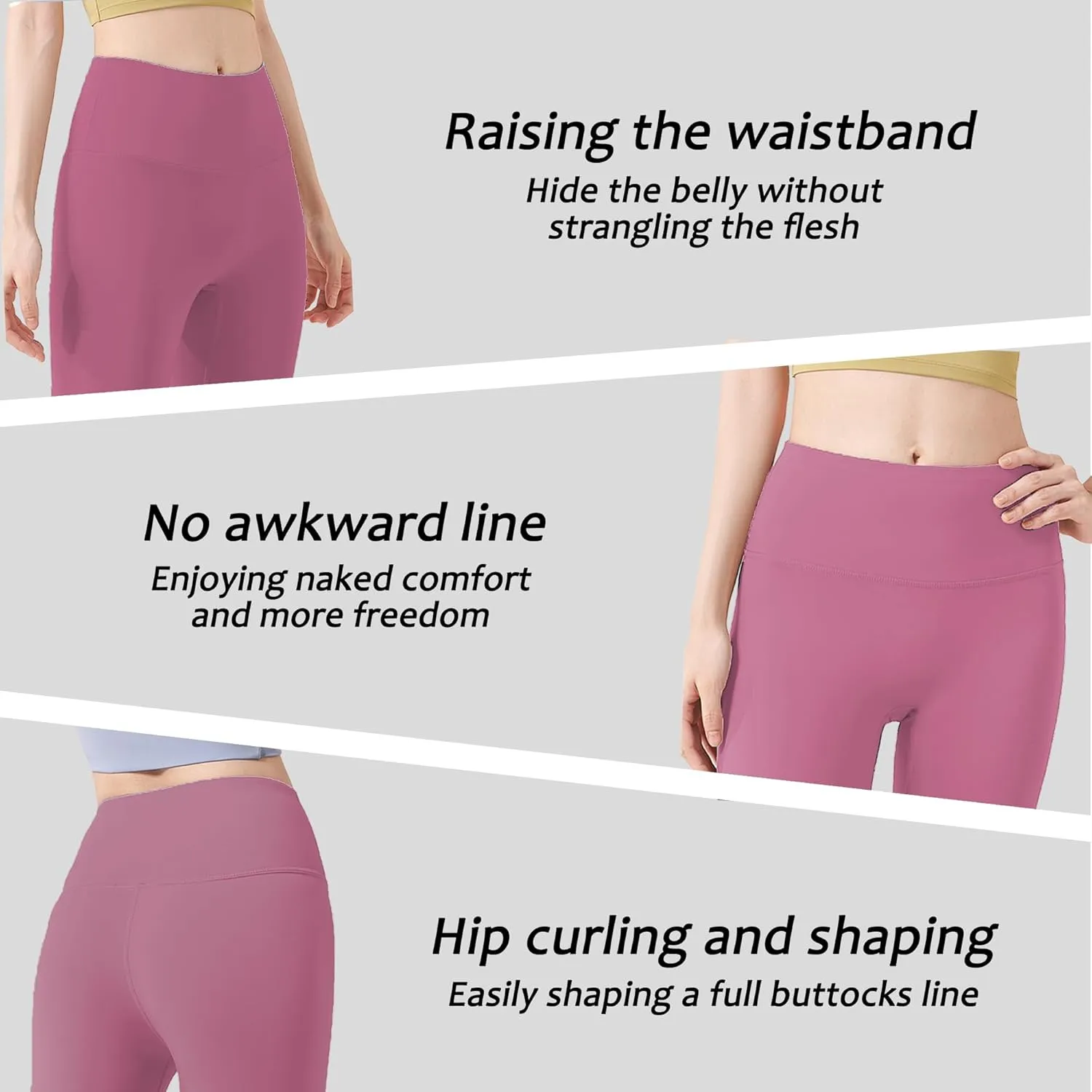 Women's Leggings High Waist Yoga Pants No See Through Workout Gym Capris, Tummy Control Sports Training Pant for Women