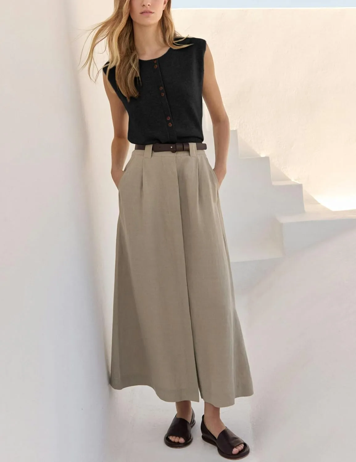 Women's Lightweight Cardigan Sleeveless Button Down Sweater Vest Casual Trendy Slim Knit Tank Tops