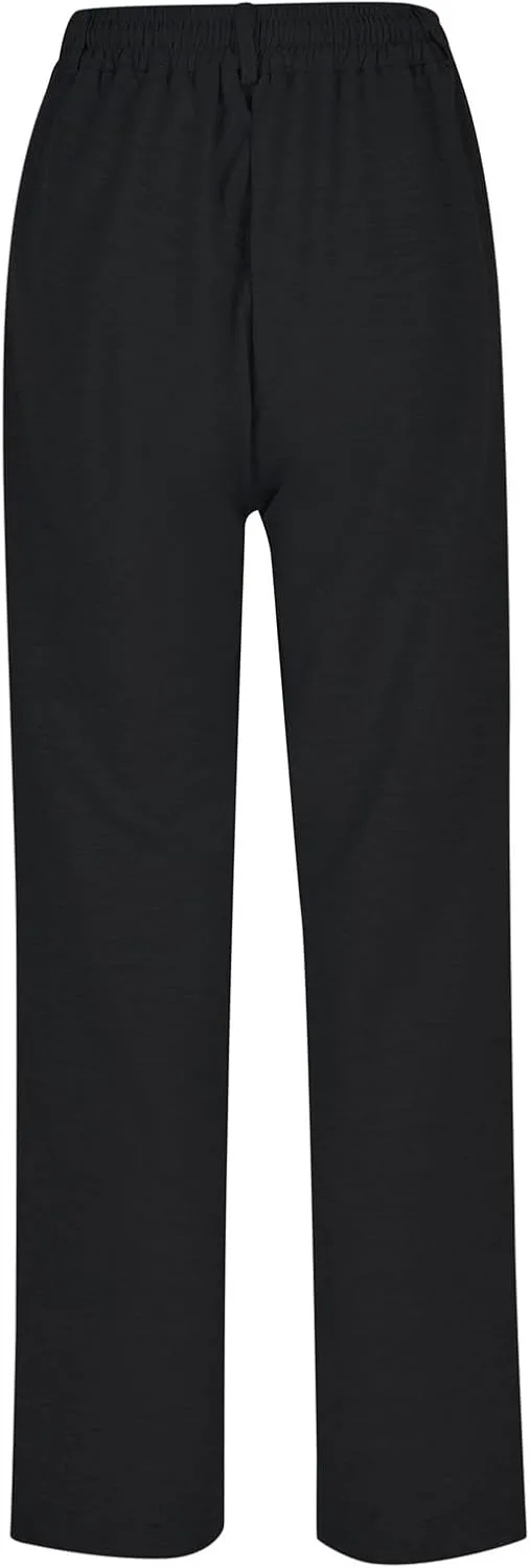 Women's Linen Summer Solid Pants Low Waist Straight Loose Fit Trousers Trendy