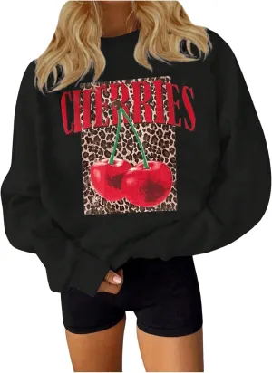 Women's Oversized Sweatshirts Bow Long Sleeve Crewneck Drop Shoulder Graphic Pullover Tops Trendy