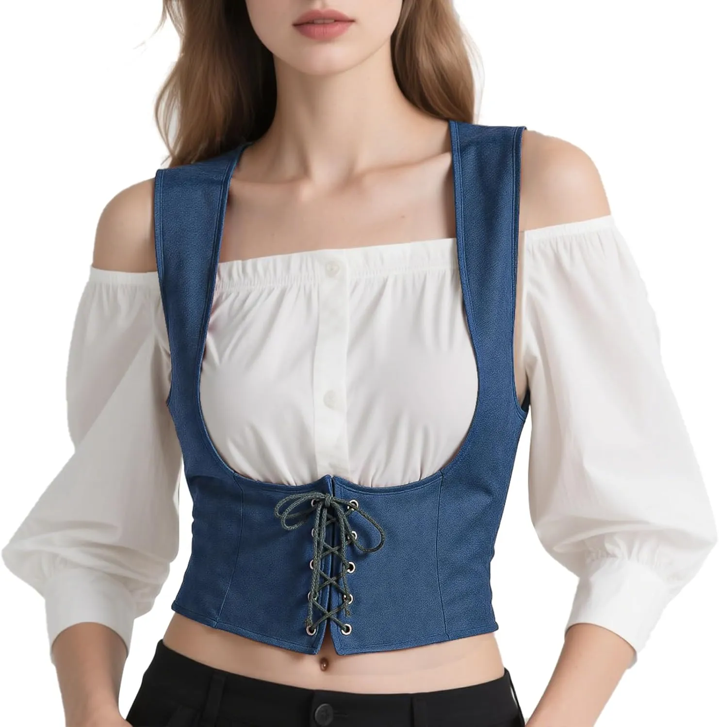Women's Pirate Corset Renaissance Medieval Vest Steampunk Victorian Bodice