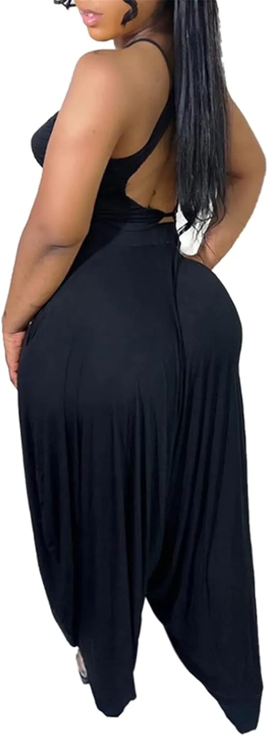 Womens Sexy 2 Pieces Ruffles Tank Tops Shirts Bodycon Harem Pants Party Clubwear Tracksuit Outfits Set