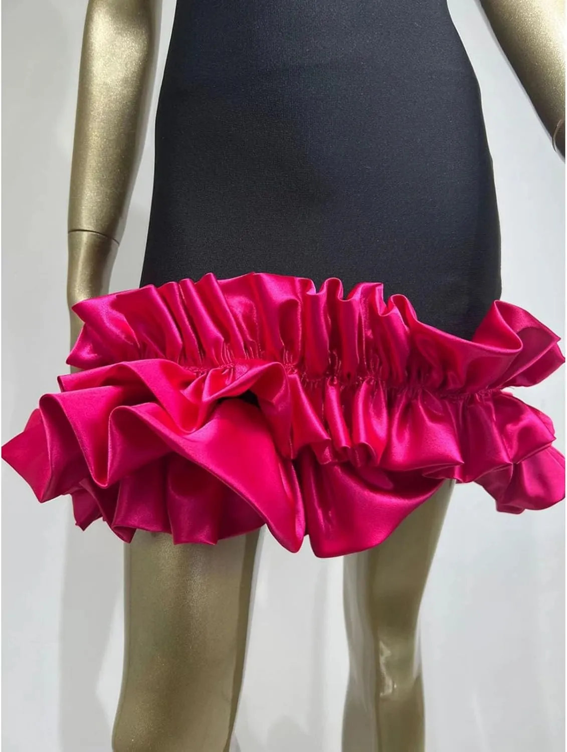 Womens Square Neck Mini Dress - Sleeveless Color-Block Slimming Party Outfit