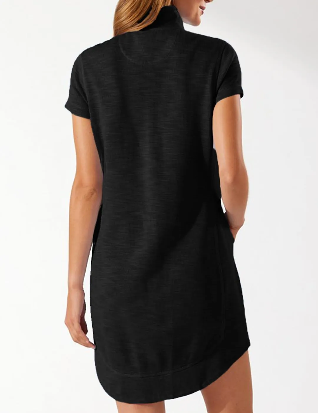 Womens Summer Dress Half Zip Short Sleeve Dresses Workout Casual Dressy Mini Dress with Pokets