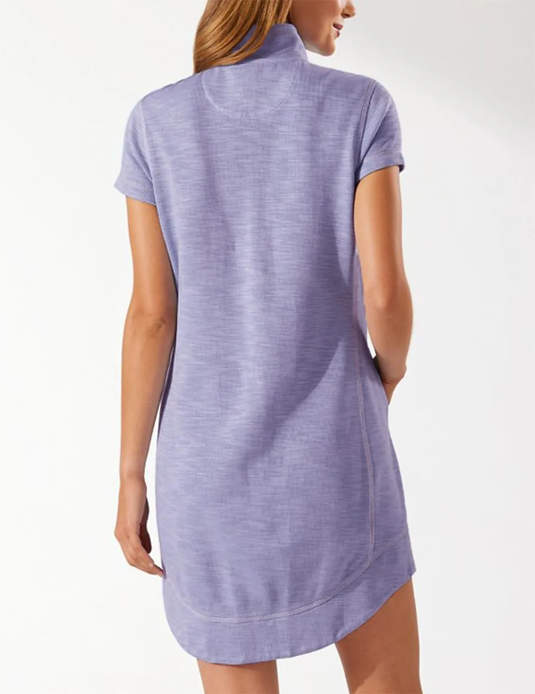 Womens Summer Dress Half Zip Short Sleeve Dresses Workout Casual Dressy Mini Dress with Pokets