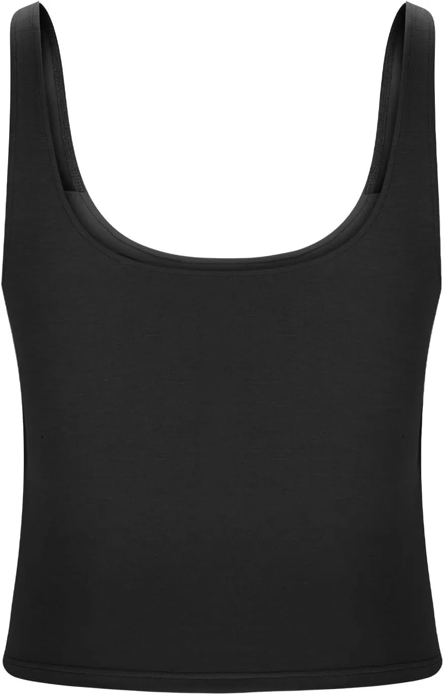 Womens Tank Tops with Built in Bra Padded Workout Loose Fit Camisole Trendy Summer Sleeveless Clothes