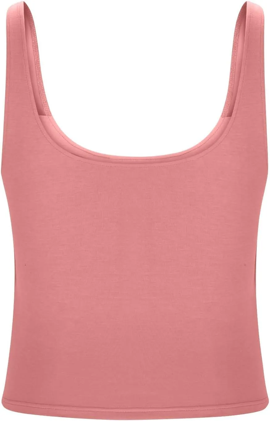 Womens Tank Tops with Built in Bra Padded Workout Loose Fit Camisole Trendy Summer Sleeveless Clothes