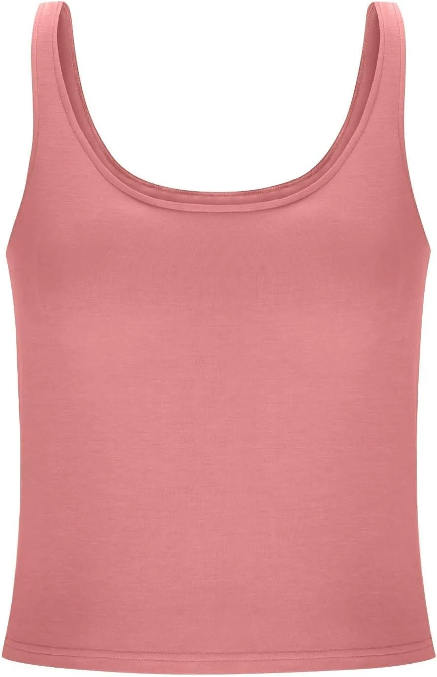 Womens Tank Tops with Built in Bra Padded Workout Loose Fit Camisole Trendy Summer Sleeveless Clothes