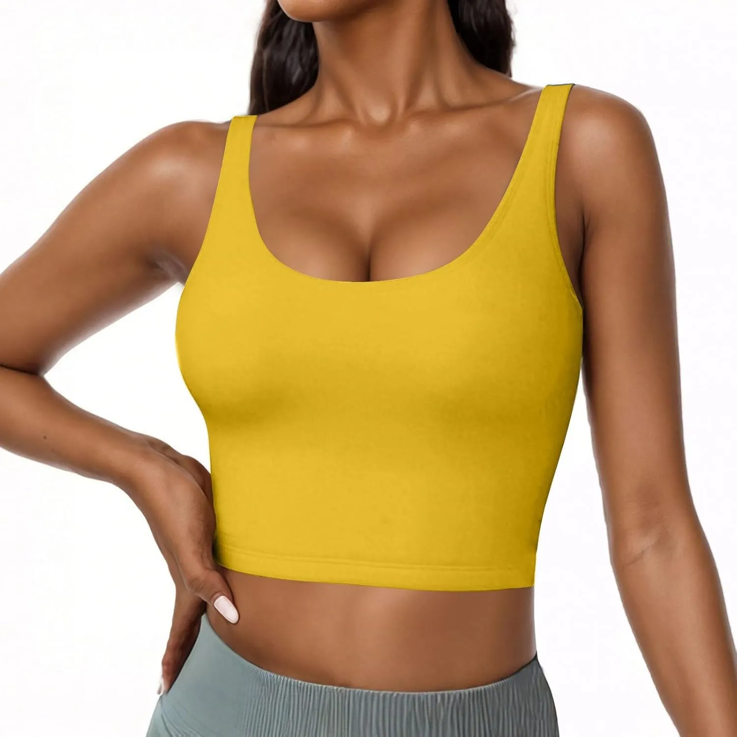 Womens Tank Tops with Built in Bra Padded Workout Loose Fit Camisole Trendy Summer Sleeveless Clothes
