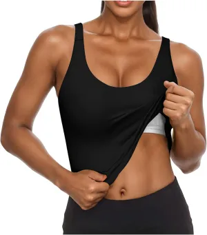 Womens Tank Tops with Built in Bra Padded Workout Loose Fit Camisole Trendy Summer Sleeveless Clothes
