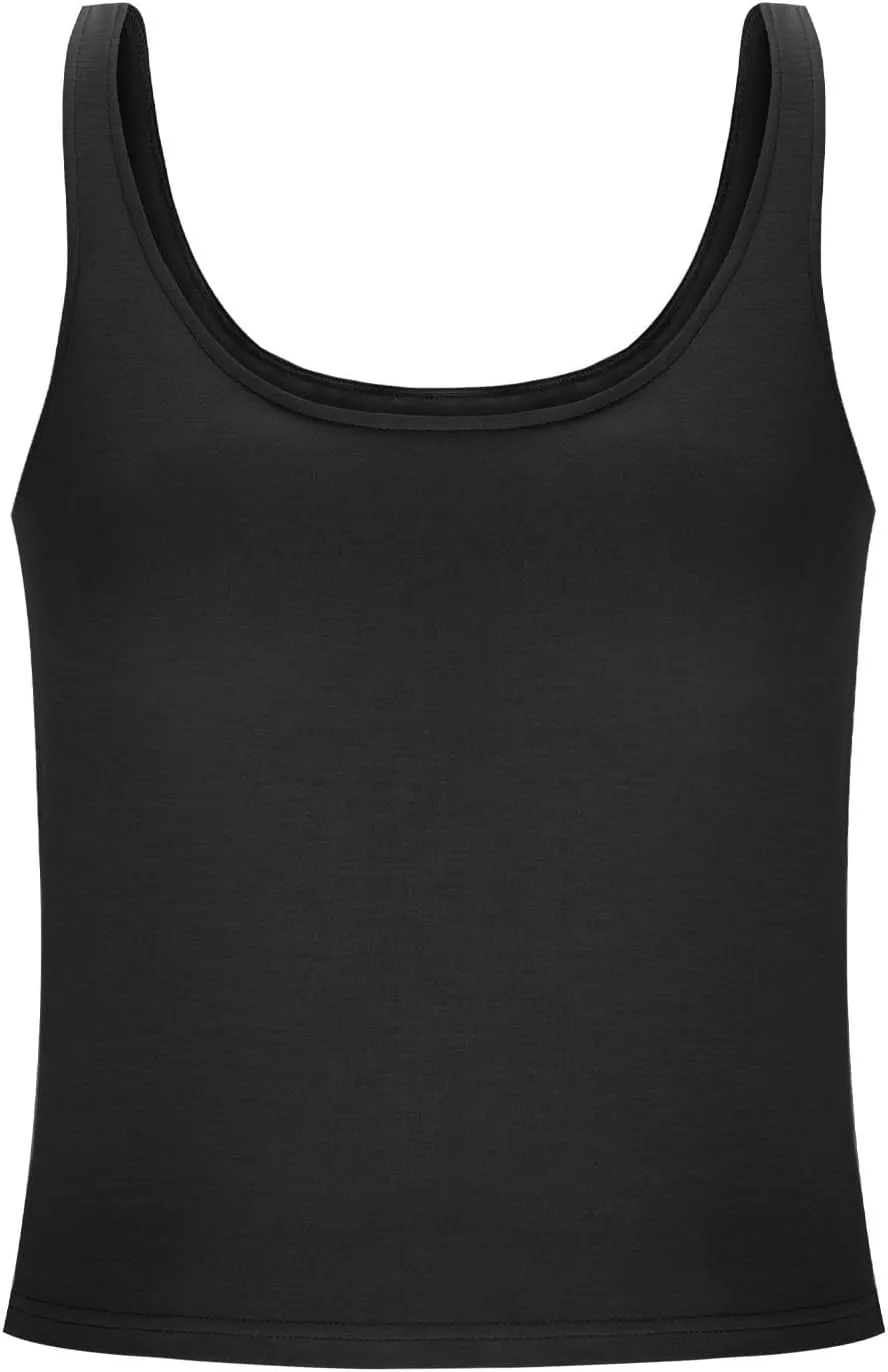 Womens Tank Tops with Built in Bra Padded Workout Loose Fit Camisole Trendy Summer Sleeveless Clothes