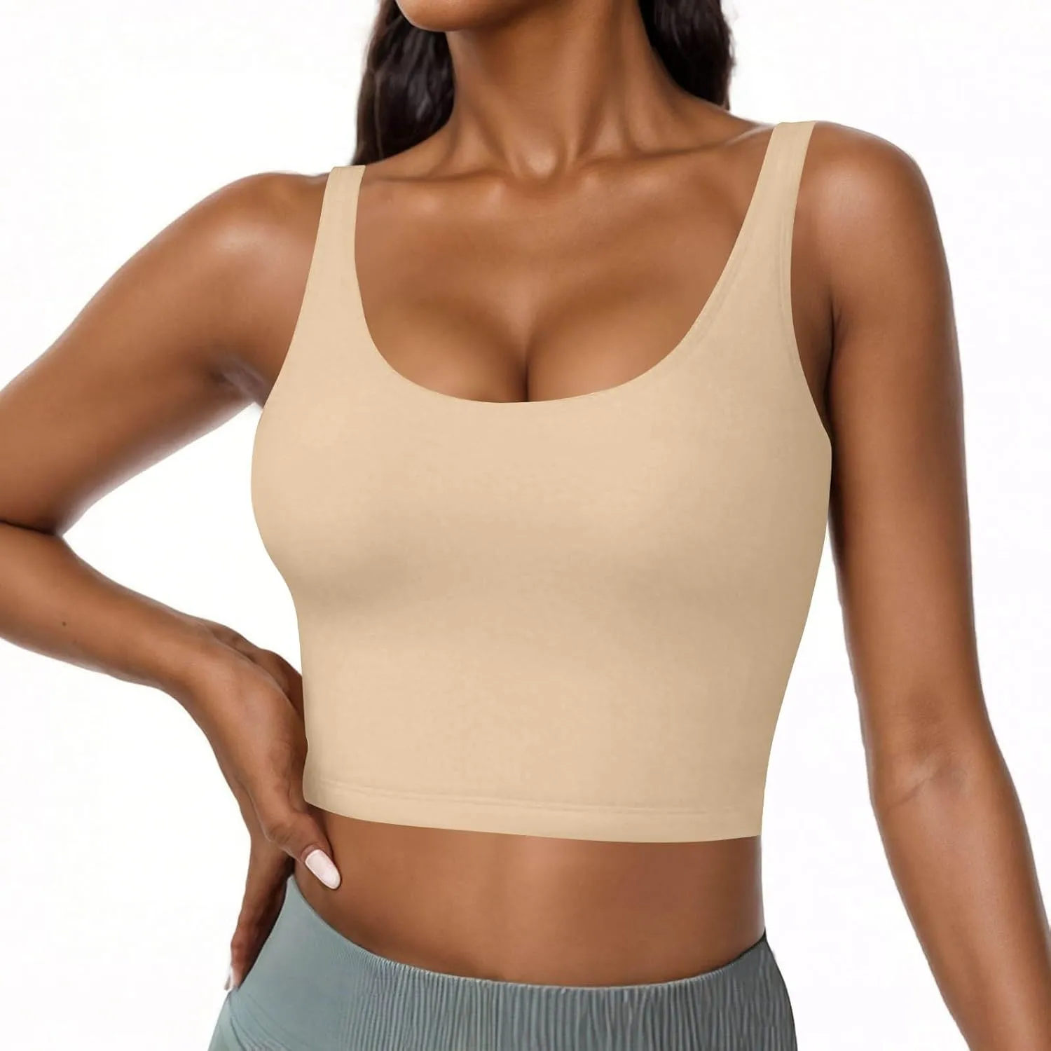 Womens Tank Tops with Built in Bra Padded Workout Loose Fit Camisole Trendy Summer Sleeveless Clothes