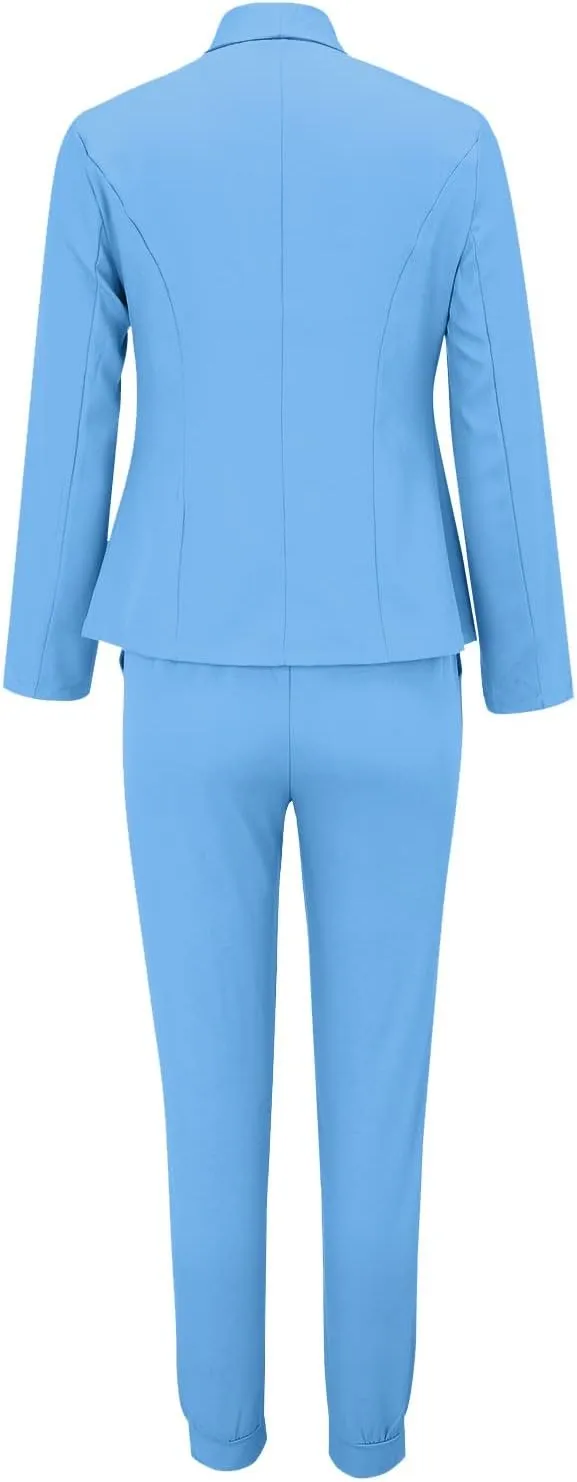 Women's Two-Piece Lapels Set Office Business Long Sleeve Formal Jacket Pant Suit Slim Fit Trouser Women's Clothing