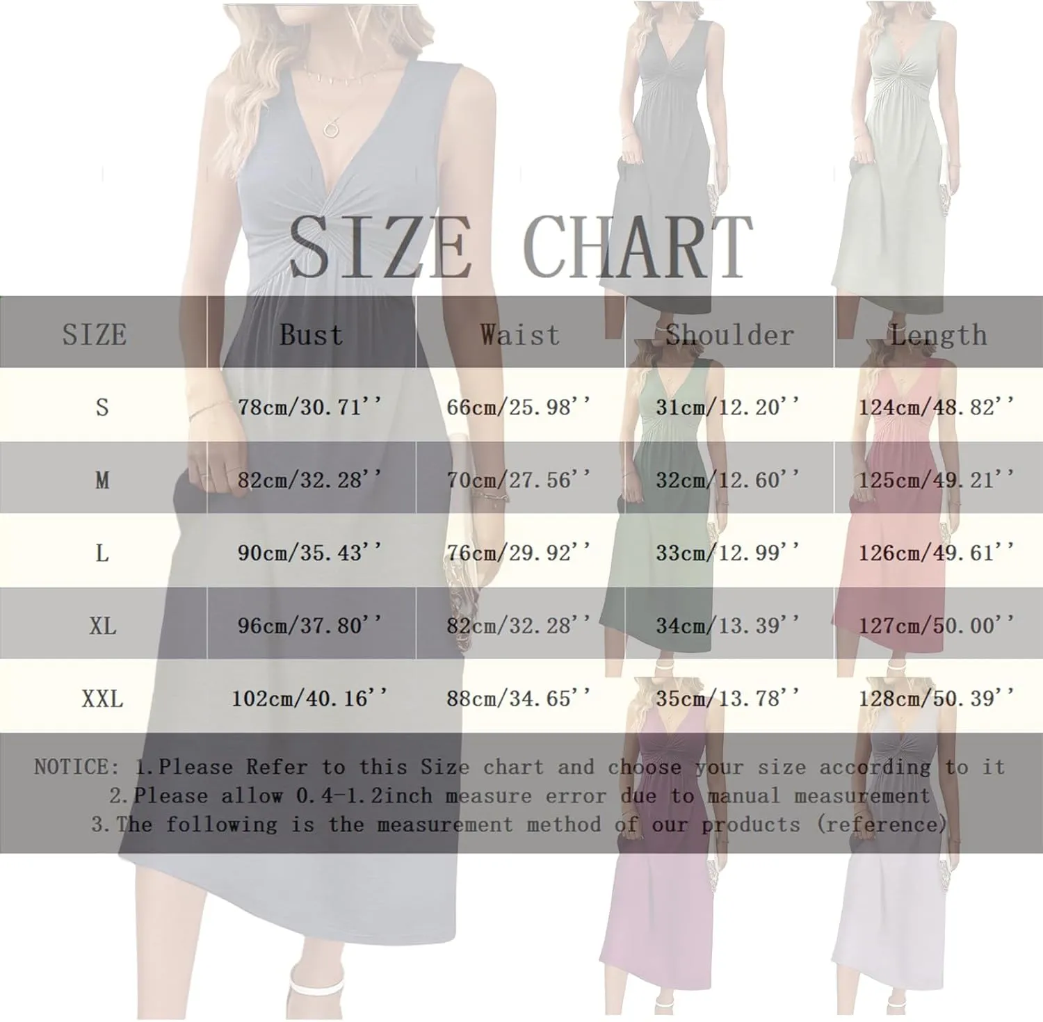 Women's V Neck Front Knotted Dresses Summer Sleeveless A Line Sundress Beach Party Vacasion Dress Outfits
