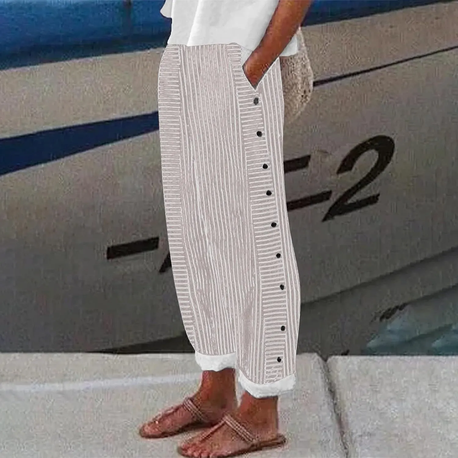 Womens Wide Leg Pants Leg Pants Fashion Drawstring Elastic Trousers Comfy Straight Long Fall Fashion Outfits