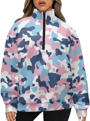 Women's Zip Up Sweatshirt Oversized Long Sleeve Pullover Tops Lightweight Fall Jacket Coat,Trendy Fall Clothes