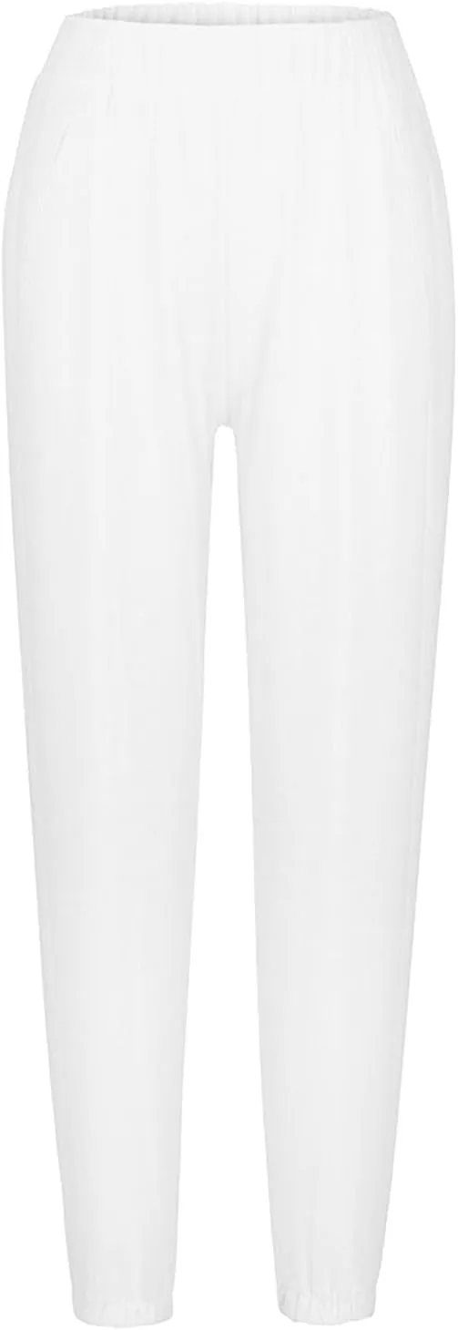 XUNRYAN Women's Summer Casual Boho Pants Side Slit Palazzo Harem Pants High Waist Trousers Flowy Travel Dance Outfits