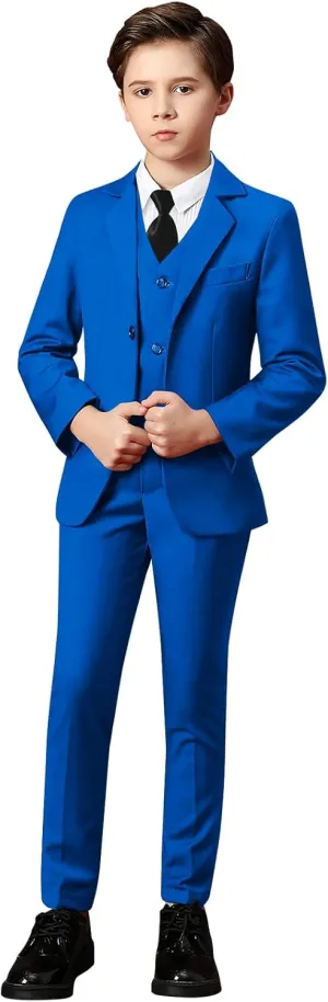 Yanlu Boys Suits Set Vest Pants Dress Shirt and Tie for Toddler Kids Formal Dresswear