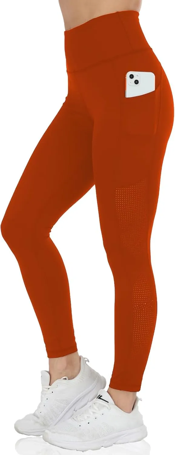 Yoga Pants for Women with Pockets High Waist Yoga Leggings Tummy Control Gym Workout Running Sports with Mesh