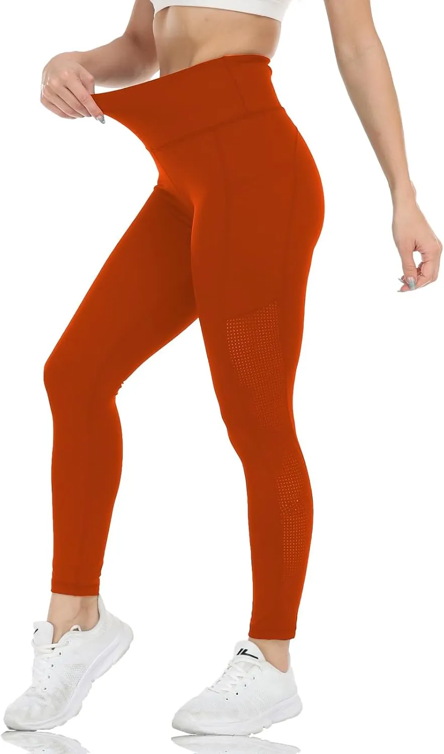 Yoga Pants for Women with Pockets High Waist Yoga Leggings Tummy Control Gym Workout Running Sports with Mesh