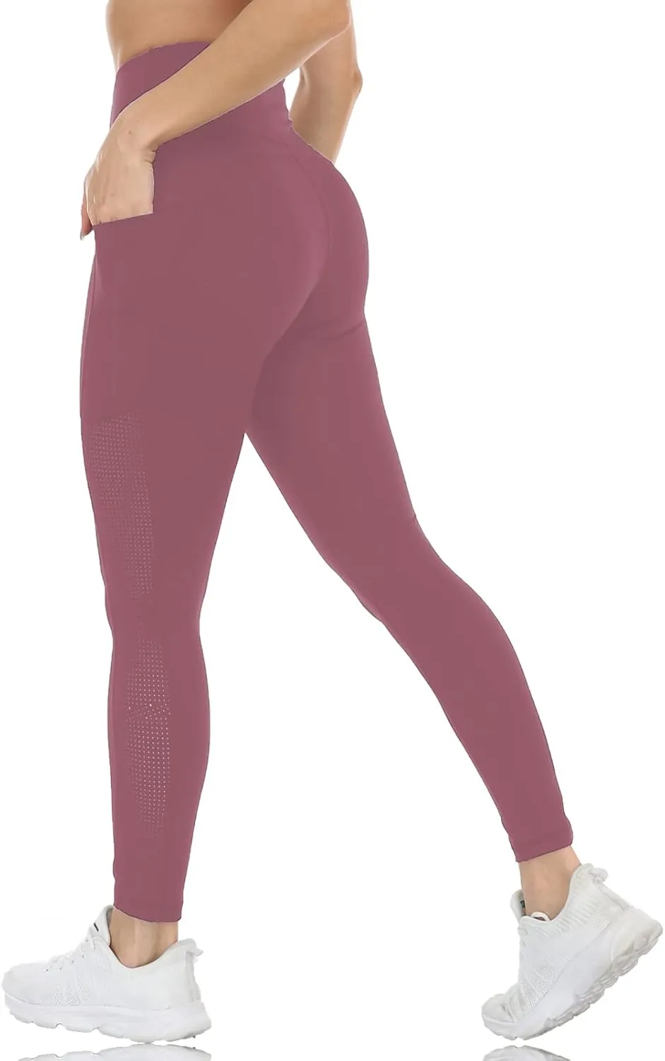 Yoga Pants for Women with Pockets High Waist Yoga Leggings Tummy Control Gym Workout Running Sports with Mesh