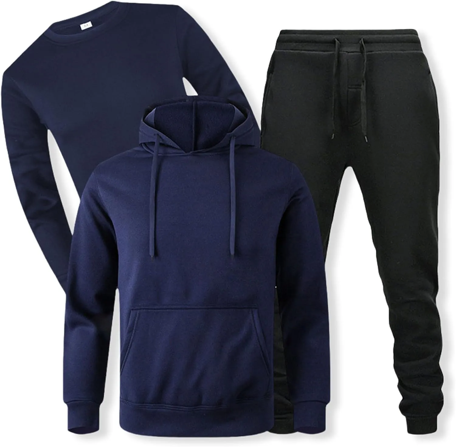 ZYXTIM Sweatsuits for Men 3 Piece Heavyweight Fashion Hoodies, Long Sleeve Basic Tops and Jogger Sweatpants Outfits Tracksuit